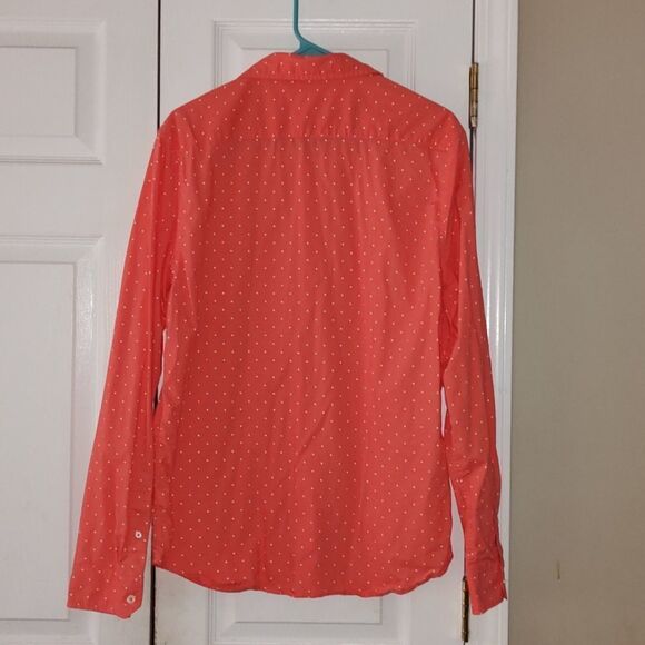 Aeropostale button down with mini triangle print melon color  Sz M - Picture 4 of 6
